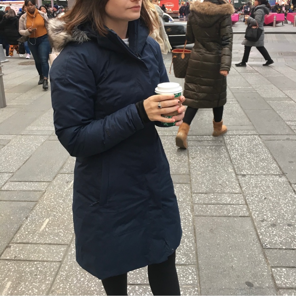 Women’s Small Navy North Face Parka Puffer Coat Jacket